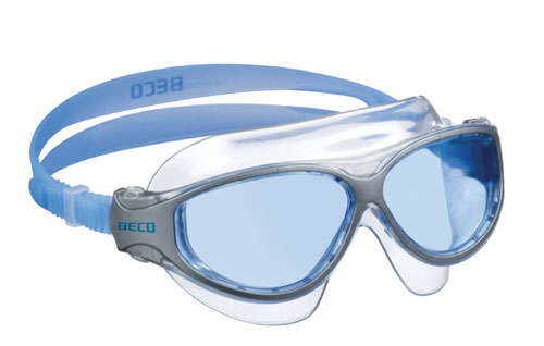 BECO kinder zwembril Natal 12+| panorama | zilver/blauw**