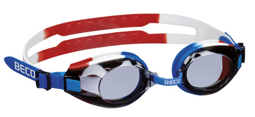 BECO zwembril Arica | blauw/wit/rood