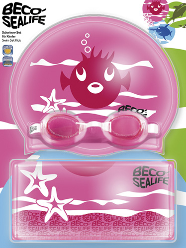 BECO-SEALIFE®, zwembril setje 2, zwembril, badmuts en tasje, roze