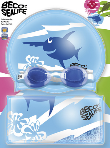 BECO-SEALIFE® | zwembril setje 2 | zwembril | badmuts en tasje | blauw