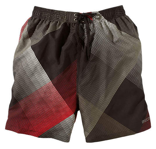 BECO zwemshorts, grijs/rood