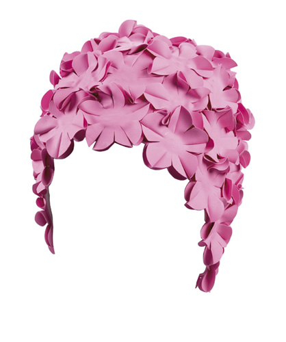 BECO dames bloemen badmuts, rubber, pastel roze
