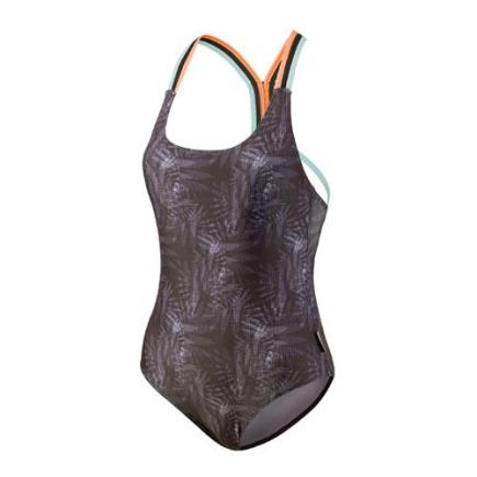 BECO badpak, B-cup, borst support, uitneembare pads, zwart/multi color