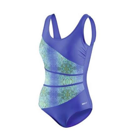 BECO badpak, D-cup, borst support, soft cups, gevoerd, blauw/groen, maat 40**