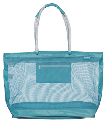 BECO strandtas | nylon | mesh | met rits | 48x40x23 cm | turquoise