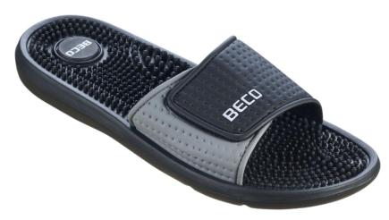 BECO slippers met massage voetbed | zwart/grijs