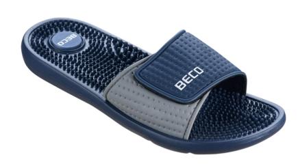BECO slippers met massage voetbed | donker blauw/grijs