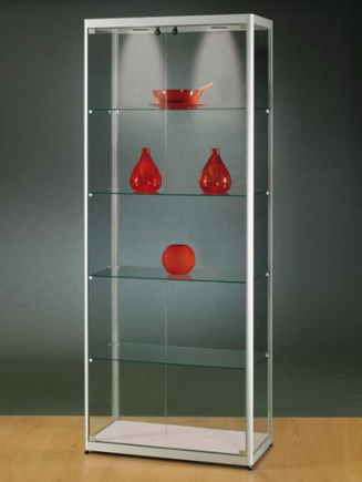 Glasvitrine MPC 800, 80x40x200 cm, tech 2 draaideuren, LED verlichting